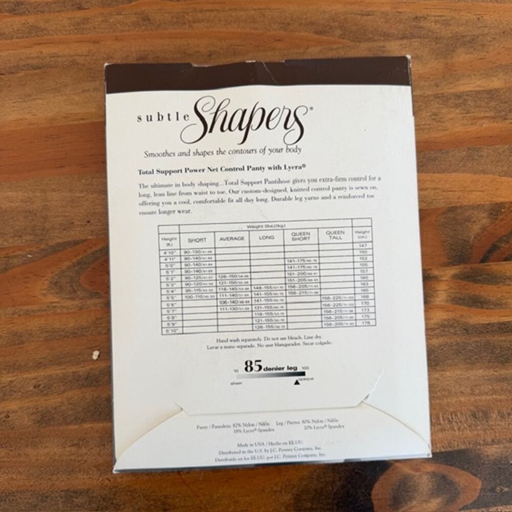 Vintage Subtle Shapers Off Black Panty Hose - Size Long - Picture 3 of 4